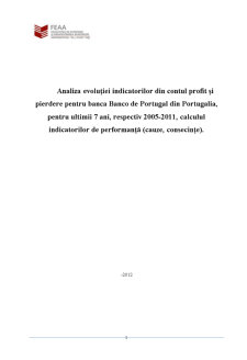 Analiza evoluției indicatorilor din contul profit și pierdere pentru Banco de Portugal - Pagina 1