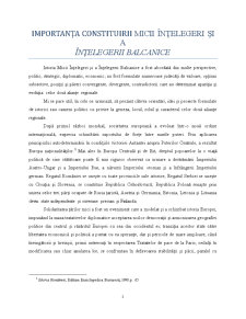 Importanța Constituirii Micii Înțelegeri și a Înțelegerii Balcanice - Pagina 1