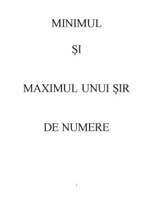 Minimul și Maximul unui Șir de Numere - Pagina 2