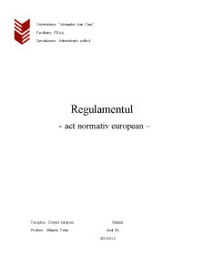 Drept European - Regulamentul - Pagina 1