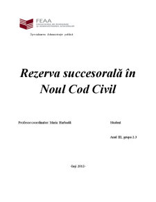 Rezerva Succesorală în Noul Cod Civil - Pagina 1