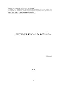 Sistemul Fiscal în România - Pagina 1