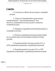 Studiul Regimurilor de Funcționare ale unui Sistem Electroenergetic - Pagina 1