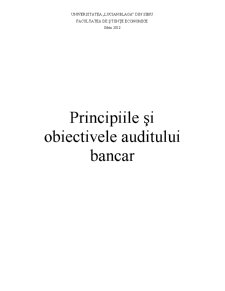 Principiile și Obiectivele Auditului Bancar - Pagina 1
