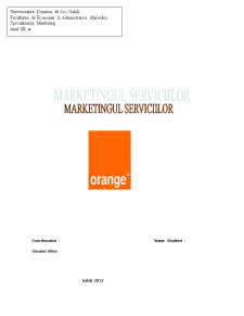 Marketingul Serviciilor la Orange - Pagina 1