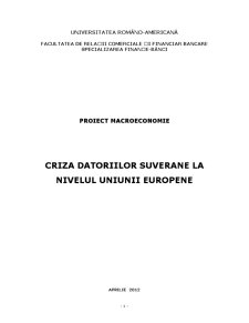 Criza datoriilor suverane la nivelul Uniunii Europene - Pagina 1