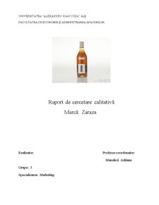 Raport de Cercetare Calitativă Marcă Zaraza - Pagina 1