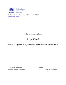 Traficul și Exploatarea Persoanelor Vulnerabile - Pagina 1
