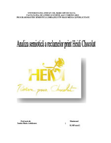 Analiza semiotică a reclamelor print Heidi Chocolat - Pagina 1