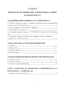 Modalități de promovare a produselor la firma SC Policolor SA - Pagina 1