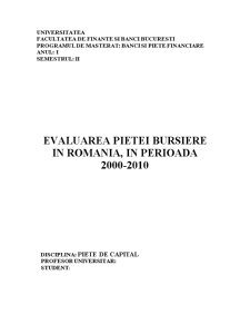 Evaluarea pieței bursiere în România 2000-2010 - Pagina 1
