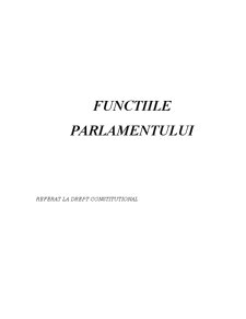 Funcțiile parlamentului - Pagina 1