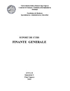 Finanțe generale - Pagina 1