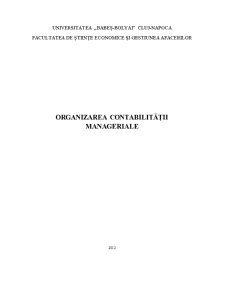 Organizarea Contabilității Manageriale - Pagina 1