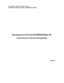 Comunicare și decizie managerială - Pagina 1