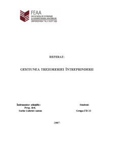 Gestiunea Trezoreriei Întreprinderii - Pagina 1