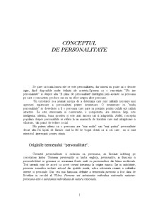 Conceptul de Personalitate - Pagina 1