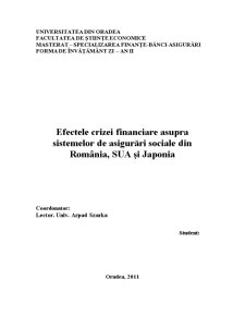 Efectele Crizei Financiare Asupra Sistemelor de Asigurări Sociale - Pagina 1
