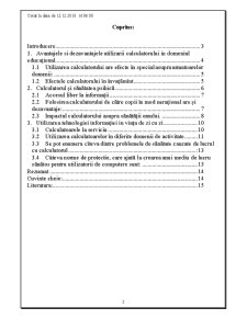 Avantajele și Dezavantajele Calculatorului Asupra Sănătații Omului - Pagina 2