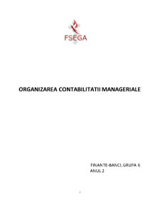 Organizarea contabilității manageriale - Pagina 1