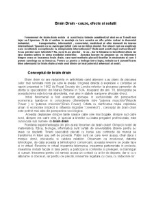 Brain drain - cauze, efecte și soluții - Pagina 1