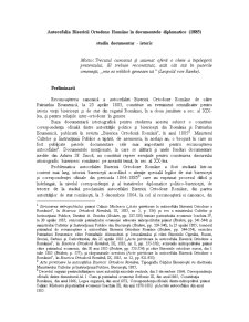 Autocefalia Bisericii Ortodoxe Române în documentele diplomatice (1885) - studiu documentar-istoric - Pagina 1
