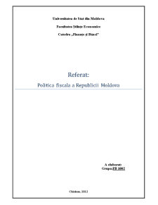 Sistemul fiscal din Republica Moldova - Pagina 1