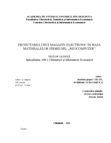 Proiectarea unui magazin electronic în baza materialelor firmei SRL Neocomputer - Pagina 1
