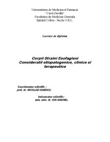 Corpii străini esofagieni - considerații etiopatogenice clinice și terapeutice - Pagina 3