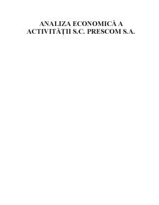 Analiza economică a activității SC Prescom SA - Pagina 1