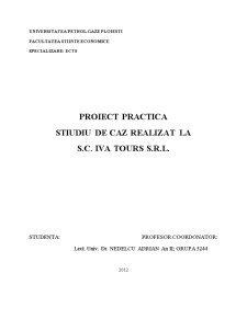Studiu de Caz Realizat la SC Iva Tours SRL - Pagina 1