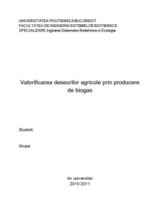 Valorificarea deșeurilor agricole prin producere de biogas - Pagina 1