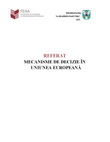 Mecanisme de Decizie în Uniunea Europeană - Pagina 1