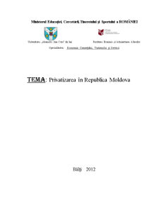 Privatizarea în Republica Moldova - Pagina 1