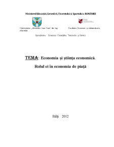 Economia și Știința Economică - Pagina 1