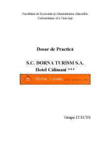Dosar de practică - SC Dorna Turism SA - Hotel Călimani - Pagina 1