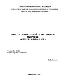 Analiza competitivității sistemelor mecanice - cric hidraulic - Pagina 1