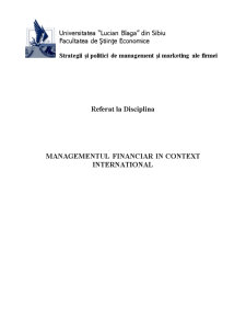 Managementul financiar în context internațional - Pagina 1