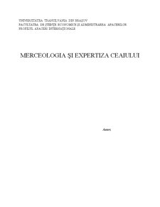 Merceologia și Expertiza Ceaiului - Pagina 1