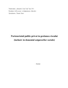 Parteneriatul public-privat în gestiunea riscului - Pagina 1