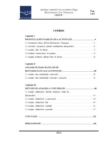 Analiza costurilor la societatea Bega Electromotor SA Timișoara - Pagina 1