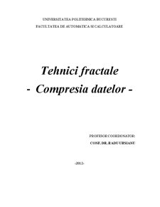 Tehnici Fractale - Compresia Datelor - Pagina 1