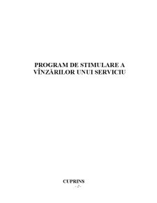Program de Stimulare a Vănzărilor unui Serviciu - Pagina 2
