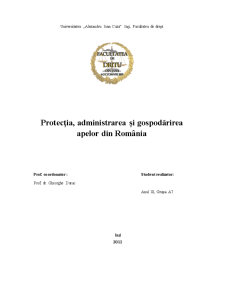 Protecția Administrarea și Gospodărirea Apelor din România - Pagina 1