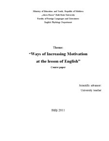 Ways of Increasing Motivation at the Lesson of English - Pagina 1
