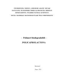 Polimeri Biodegradabili - Policaprolactona - Pagina 1