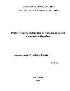 Perfecționarea Sistemului de Vânzări al Băncii Comerciale Române - Pagina 2