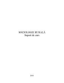 Sociologie Rurală - Pagina 1