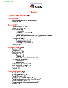 Programare structurată - structuri de control VBA - Pagina 1