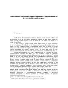 Transformări în Sistemul Financiar Bancar Românesc și în Politica Monetară în Contextual Integrării Europene - Pagina 2